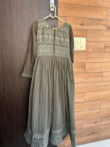 ethnic heavy embodiery georgette gown