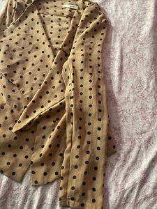 Beige Polca Dot Summer Blazer