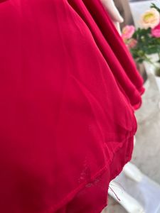 High low rich red dress