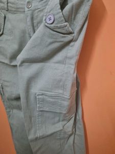 Khaki Cotton-Blended Cargo Pant