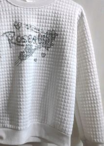Women White Round Neck Sweater.... G &amp; J Brand...