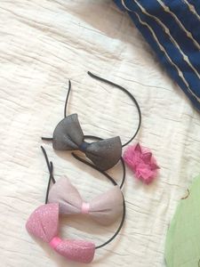Sparkly Bow Headband Set