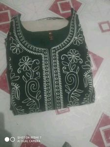 Elegant Green Embroidered Anarkali Kurta😍🥰