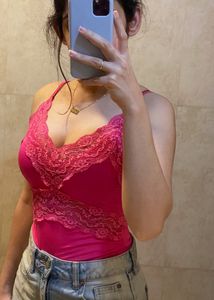 Zara Pink Lace Bodysuit