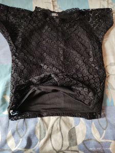 black lace top with inner.. wore for only few hours