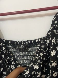 Black And White Floral One Peice For Women