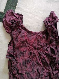 Stylish Maroon Jumpsuit ( need iron)