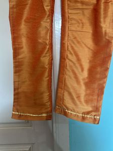 Silk Pencil Cut Festive Pant With Freebie Dupatta