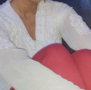 Elegant White Short Kurti