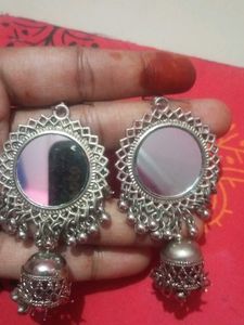 Mirror Jhumka Earrings