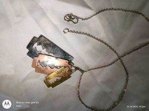 3 layer blade design necklace chain