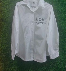 White Graphic Print Shirt women's