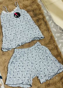 Blue Floral Cami &amp; Shorts Set