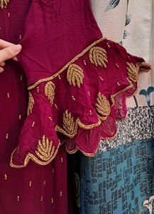 Heavy Embroided Gharara Kurta Dupatta Set