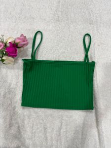 Green Ribbed Tank Top