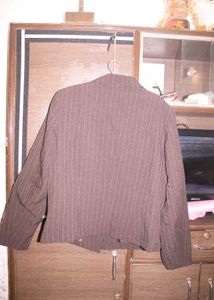 Striped Brown Blazer &amp; shirt white