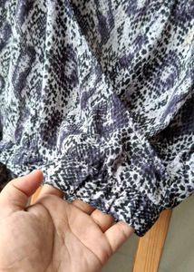 H&amp;M Snakeskin Print Wrap Top