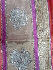 Elegant Embroidered preety wide border  Saree