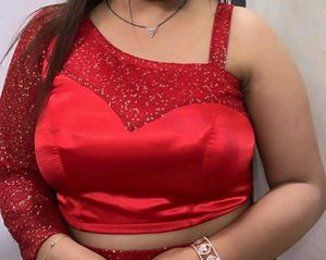 Red Sequin Lehenga Choli Set