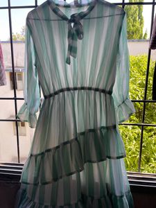 It’s A Full (puff Sleeve Dress) In Mint Green