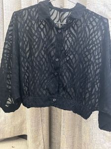 Black Sheer Top