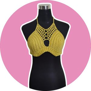 Handmade Boho Crochet Bralette Crop Top