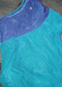 Turquoise Embellished Blouse Piece