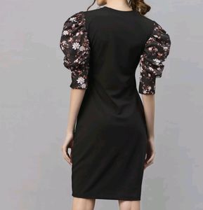 Floral Black Bodycon Dress