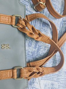 Baggit Grey Strutured Handheld Bag