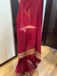 dark red saree