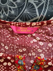 Maroon Printed Kurta
