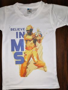 MS Dhoni In Yellow T-shirt