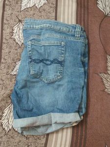 Distressed Denim Shorts