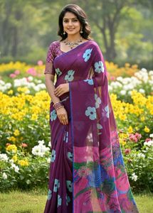 Colorful Embroidered Saree 🌷🌷