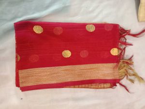 Pink Dupatta with Gold Dots
