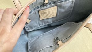 coach park metro baby blue tote purse