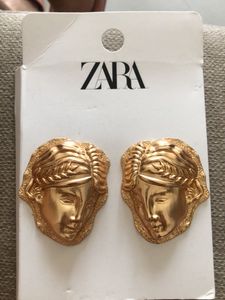Brand New Zara Metallic Face Earrings