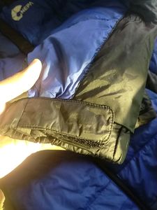 Blue Puffer Jacket Branded Black And Logo