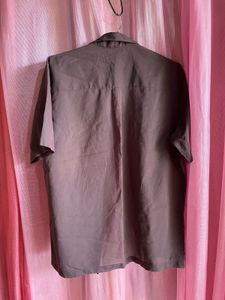 Brown Short Sleeve Button-Down