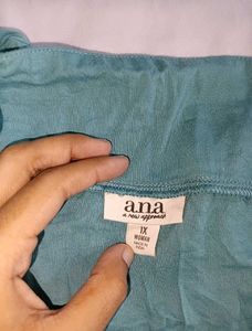 Square Neck Sleeveless Cyan Top