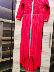 Red Updown Pattern Gown