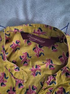 Floral Print Yellow Kurta
