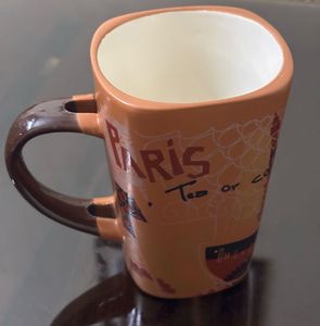V Shaped Ceramic Coffee Mug(400ml, Pack of 2)