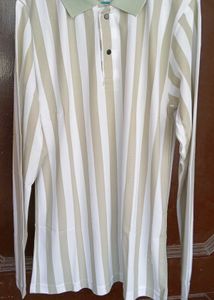 🌟Classic Striped Cotton Full-Sleeve Polo T-Shirt✨