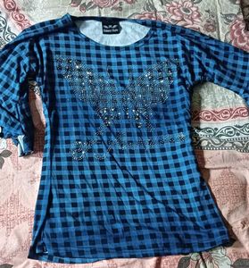 Blue Checkered Top