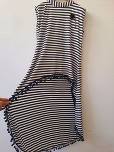 Striped High-Low Dress