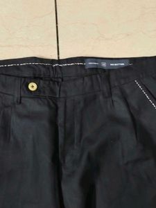Mr. button Black Straight Leg Trousers