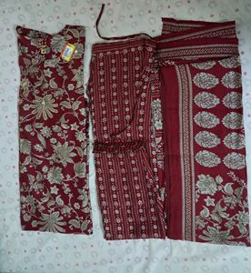 Maroon Suit With Full Size Dupatta