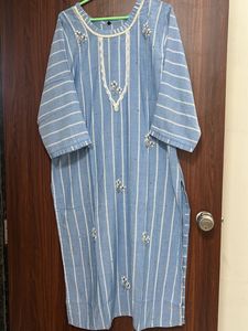 Stunning Blue Striped Kurta