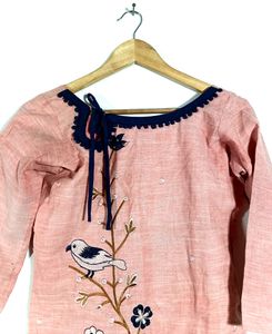 Pink &amp; Blue Kurta With Dupatta